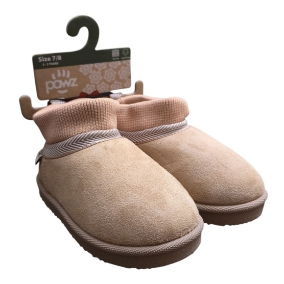 Pawz Cozy Knit Cuff Slippers in Brown for Toddler Girl Size.7-8 NWT! - Picture 2 of 10